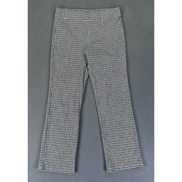 Free People Pants Medium Black White Gingham Check In My Feelings Linen Blend - Picture 1 of 9